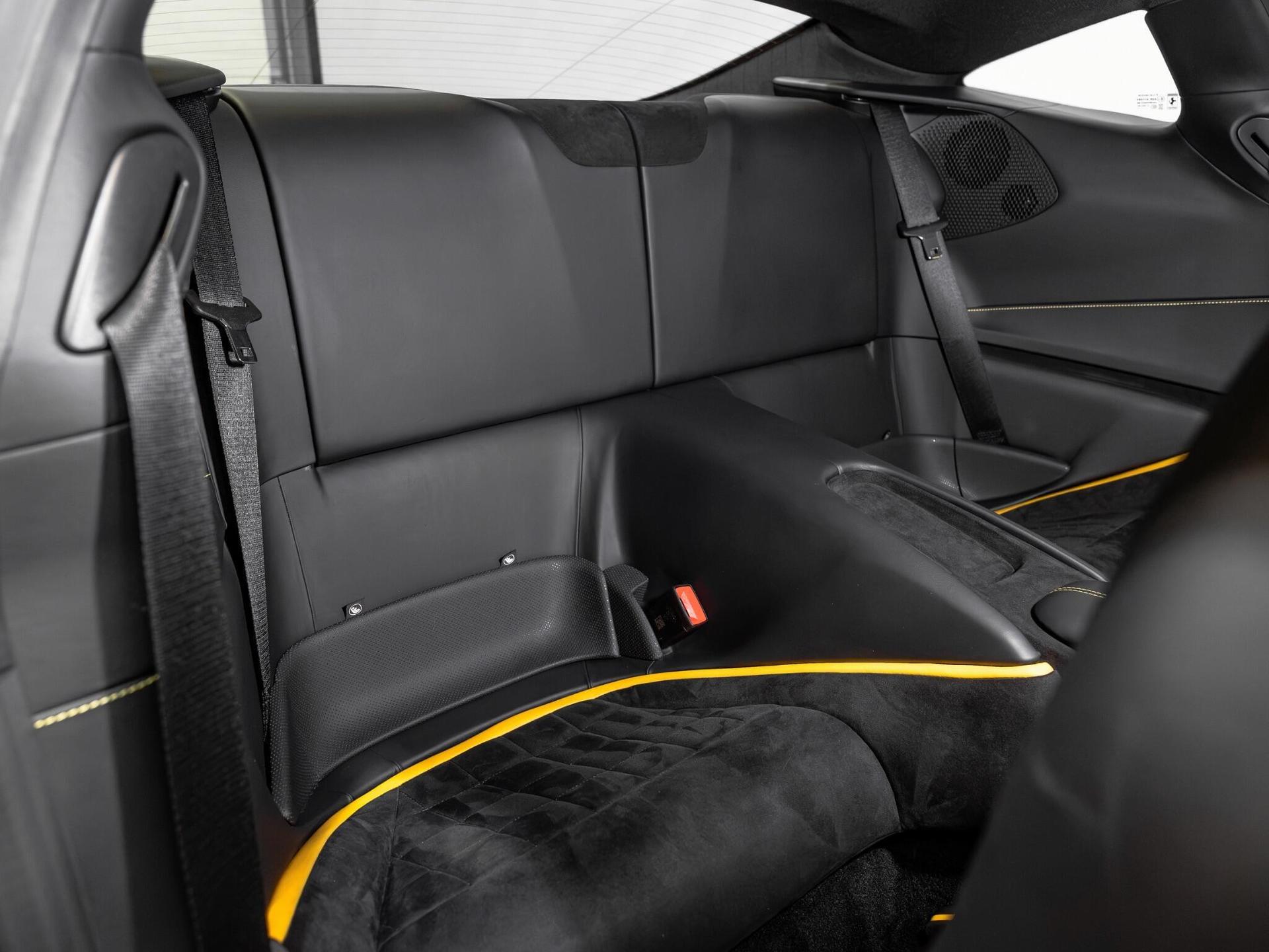 An interior shot of the seats rear on a 2021 Ferrari Roma
