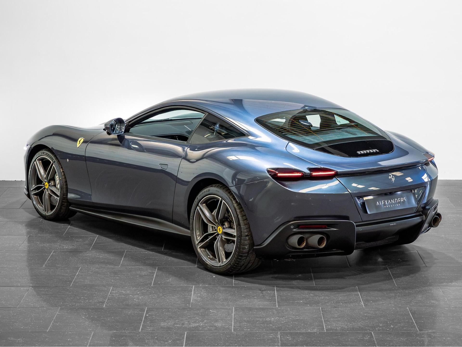 An exterior shot of the front right on a 2022 Ferrari Roma