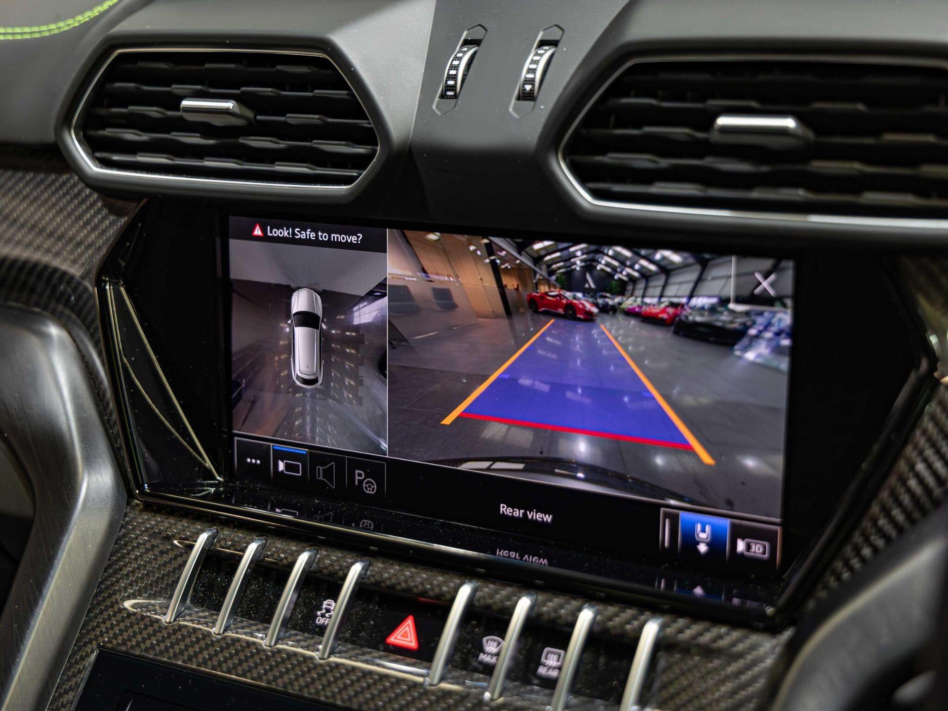 An interior shot of the infotainment system on a 2022 Lamborghini Urus