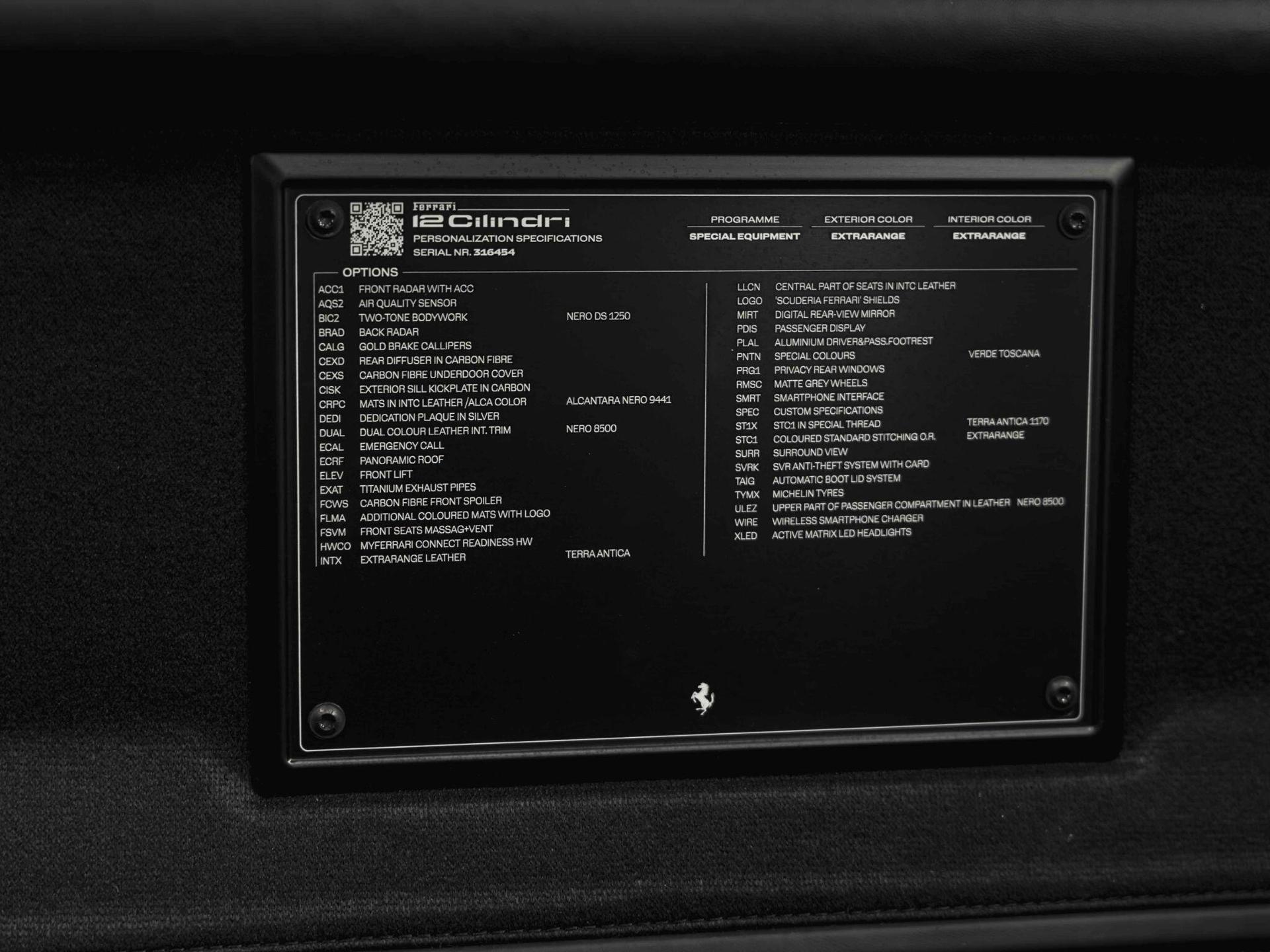 An interior shot of the infotainment system on a 2025 Ferrari 12Cilindri