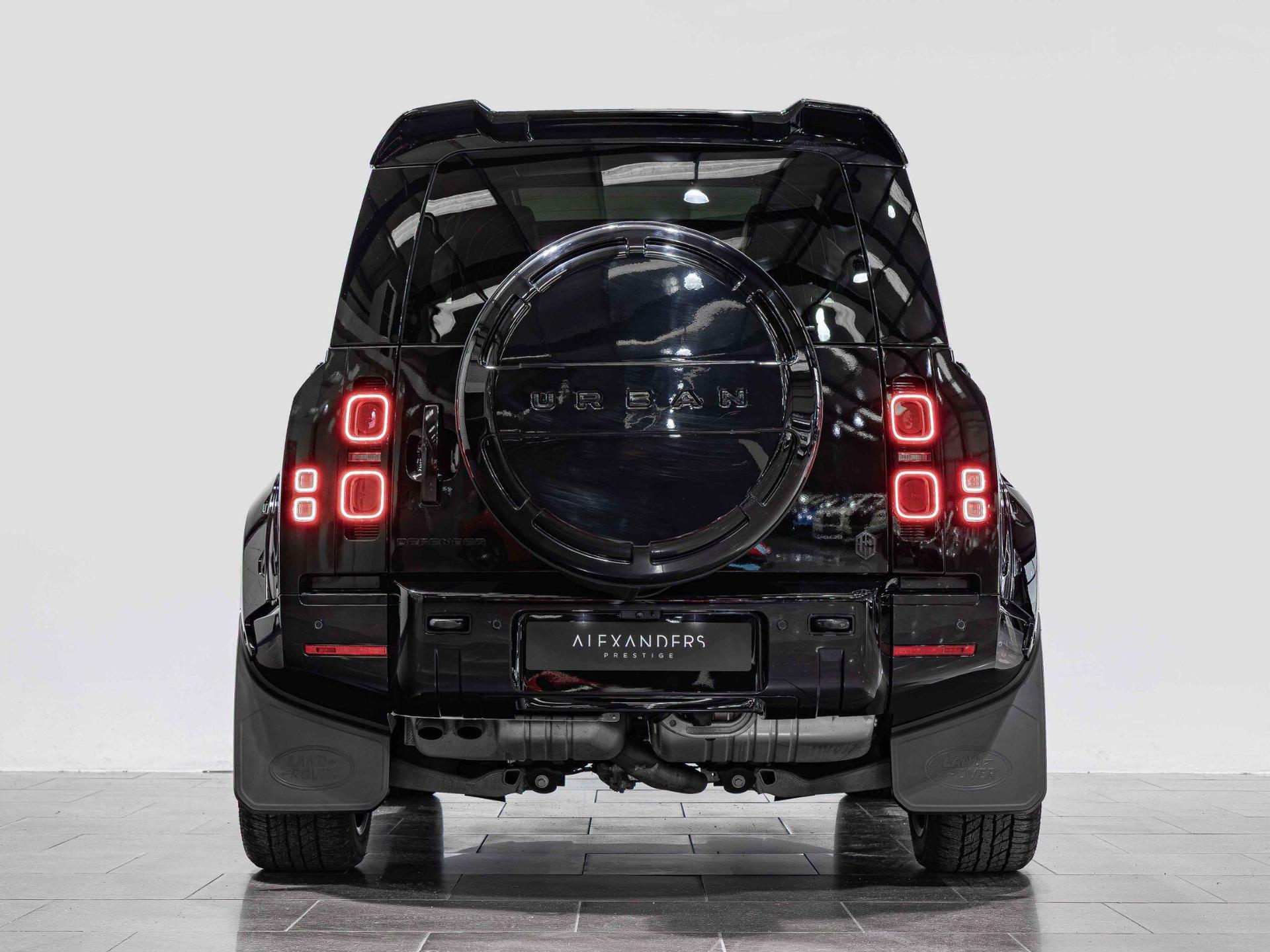 An exterior shot of the rear on a 2025 Land Rover Defender 90
