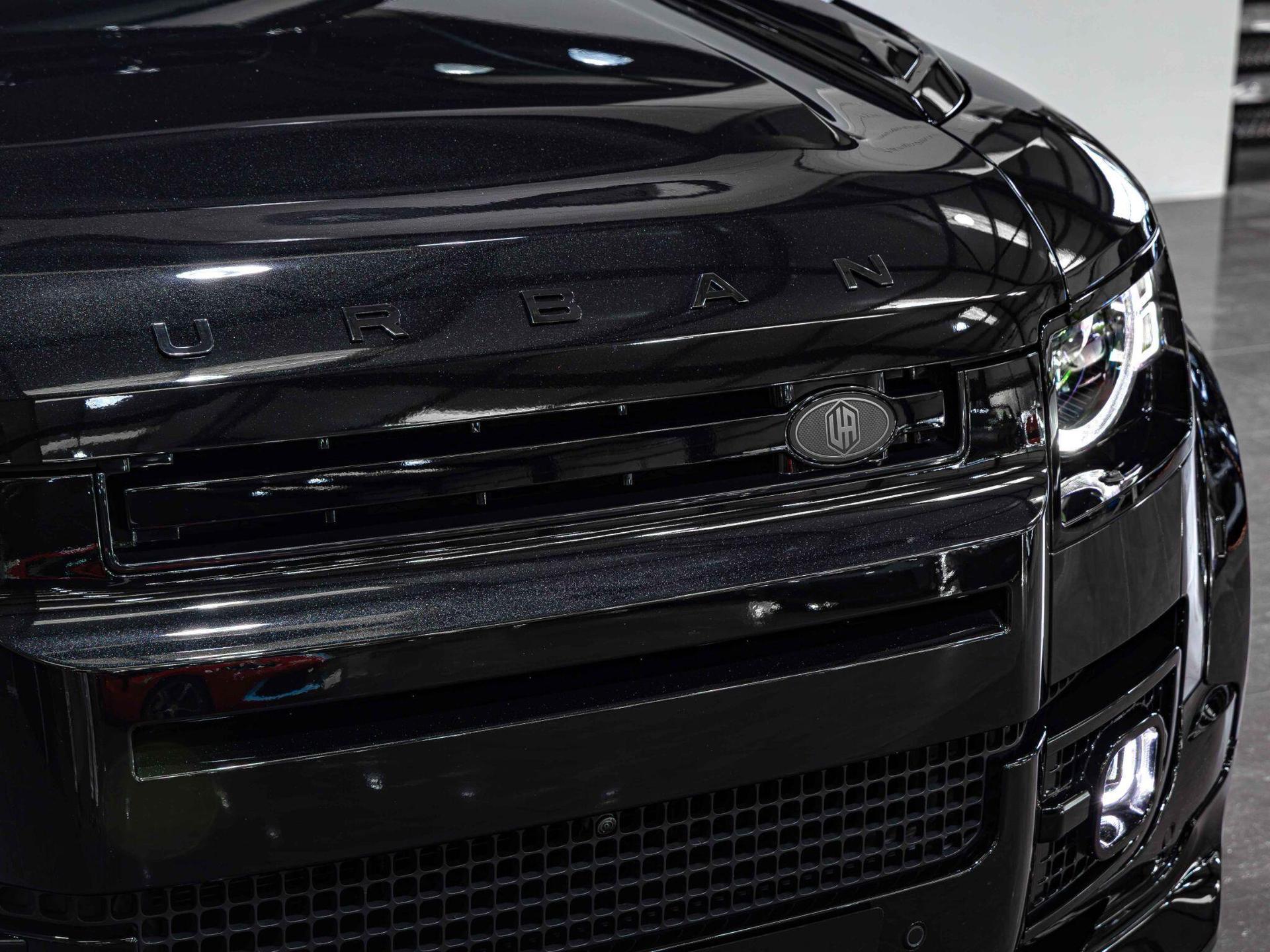 An exterior shot of the lights front on a 2025 Land Rover Defender 90